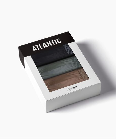 Трусы мужские боксеры (3шт), Atlantic 3MH-215, бамбук, светлый хаки + черный + бежевый