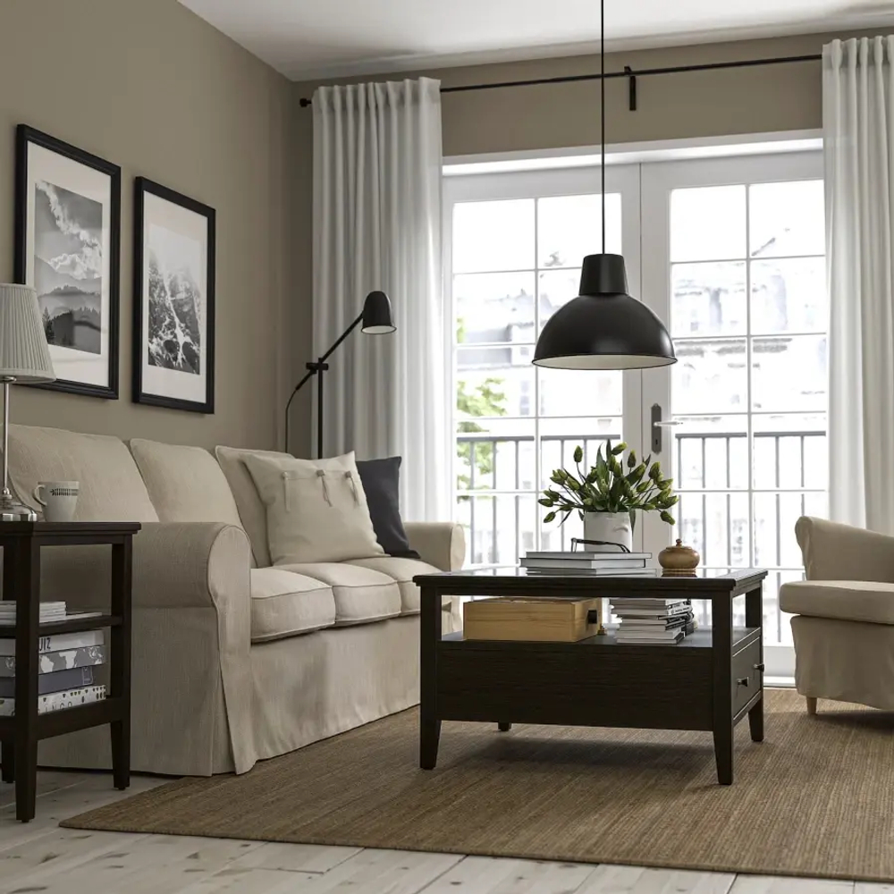 Журнальный столик - IKEA IDANÄS/IDANAS/ИДАНАС/ИДАНЭС ИКЕА, 80х80х49 см, темно-коричневый