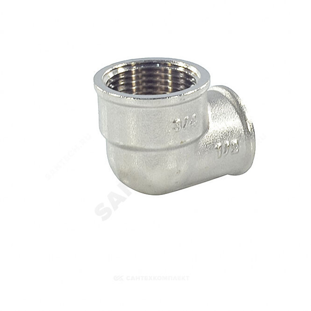 Угольник латунь никель переходной Ду 25х20 (1"х3/4") ВР/ВР SantechSystems