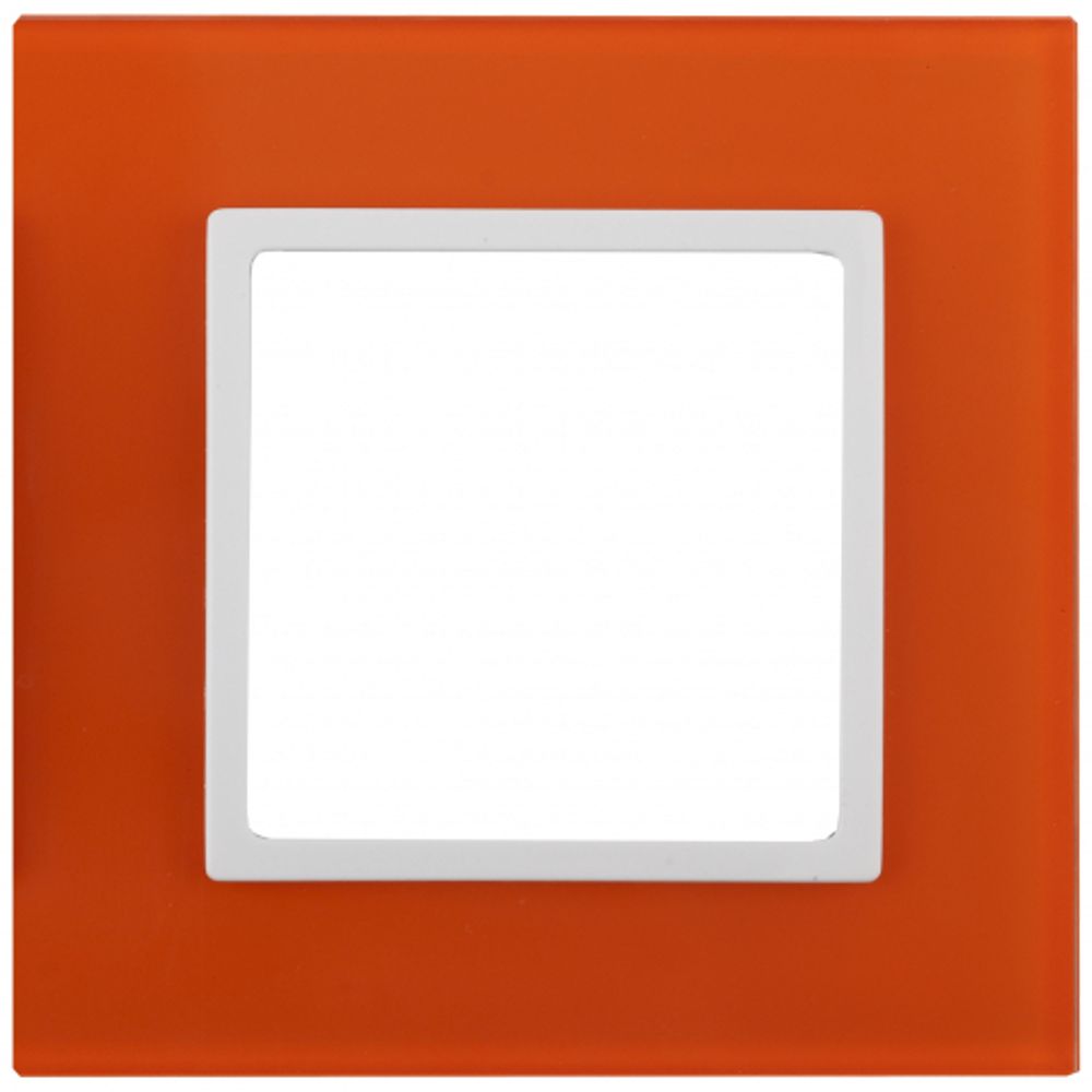 14-5101-22 ЭРА Рамка на 1 пост, стекло, Эра Elegance, оранжевый+бел | Elegance Оранжевый + Белый