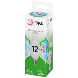 Лампа светодиодная ЭРА GREEN LINE LED B35-12W-840-E14 GL 12Вт свеча яркий белый свет E14 | Лампы cветодиодные Свеча (B/C)