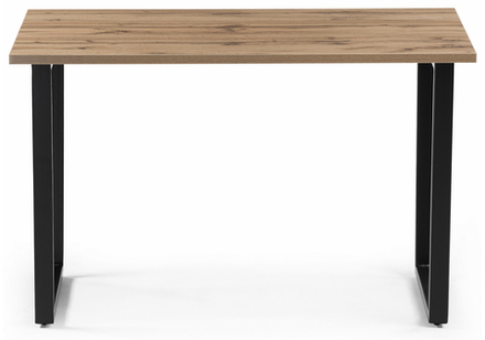 Стол деревянный Woodville Лота Лофт 120х75 черный матовый, дуб крафт золотой, ножки черные