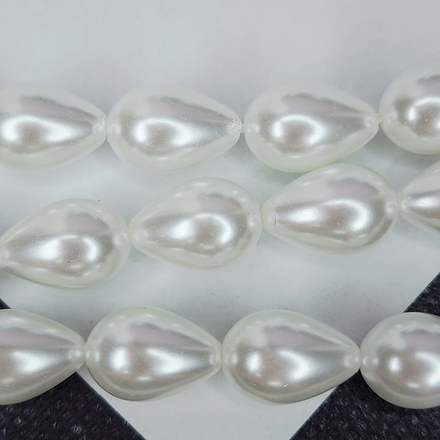 Жемчуг майорка, бусина капля перламутровая, р-р 9×13мм, штучно