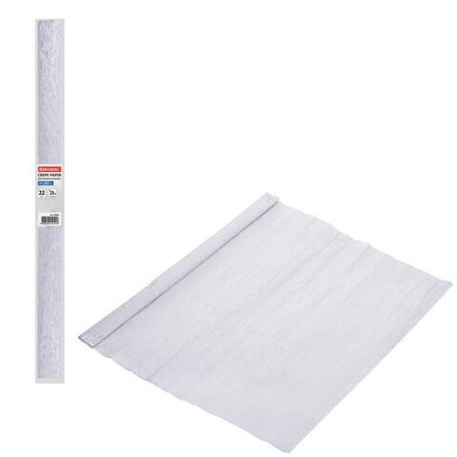 Бумага гофрированная (креповая), СЕРЕБРЯНАЯ, 22 г/м2, 50х200 см,в рулоне, BRAUBERG, 127936 И