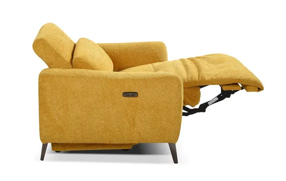 Кресло-реклайнер с электроприводом Jasper, желтое