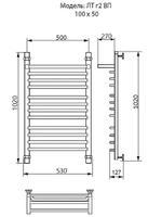 Полотенцесушитель Ника TRAPEZIUM ЛТ (Г2) ВП 100/50