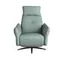Вращающееся кресло-реклайнер 5174 из бирюзово-зелёной кожи