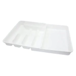 Лоток раздвижной для столовых приборов (белый/белый)