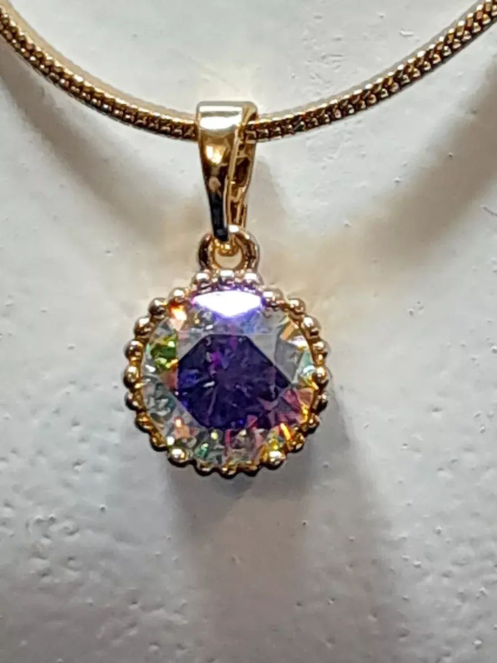 Подвеска цвет "сваровски", золото, форма круг