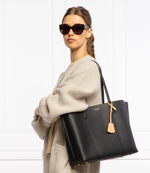 кожаная сумка-шопер perry TORY BURCH - черный(81932)