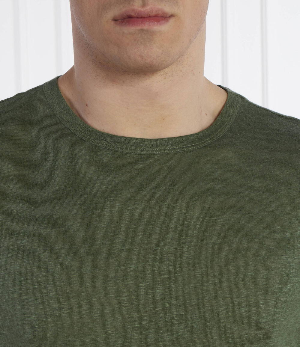 Льняная футболка Tiburt 456 BOSS BLACK - зеленый(50511612)