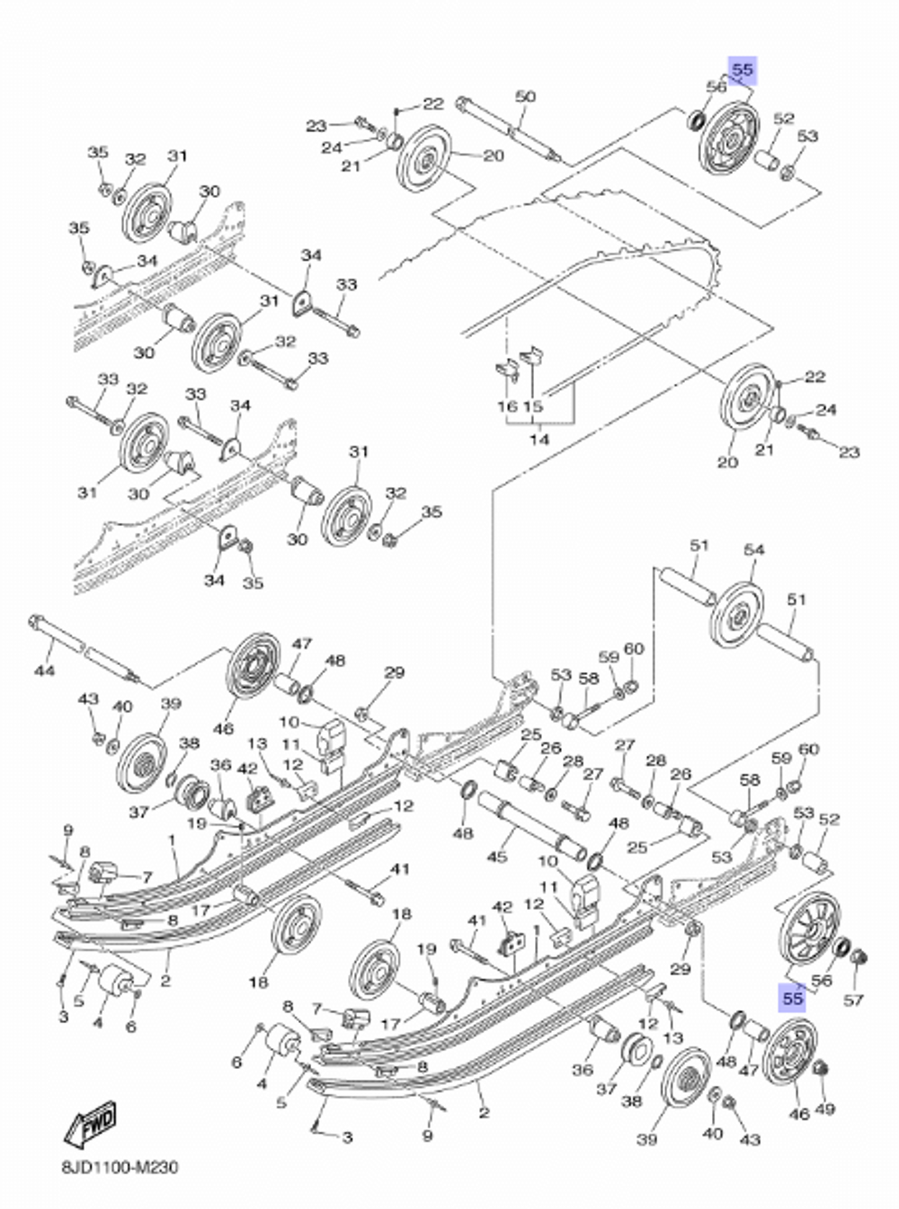 Ролик подвески трака 8HF475501000