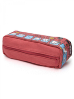 Пенал - косметичка Alingar, ткань, молния, форма-автобус, 80 х 180 мм, "Cat bus", розовый (автобус с белыми котиками)