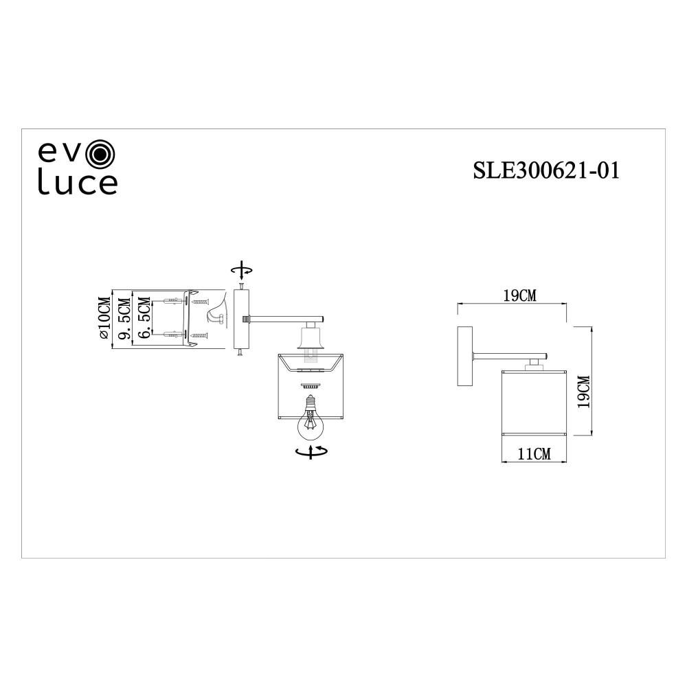 SLE300621-01 Светильник настенный Хром/Зеленый E14 1*40W