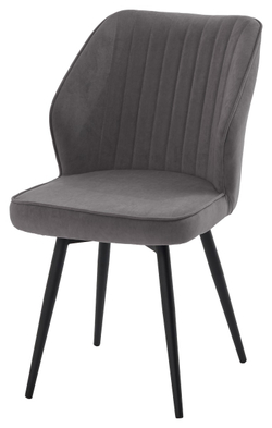 Стул РОССО 360 град. поворот. B28 Темно-серый, велюр / черный каркас, М-City