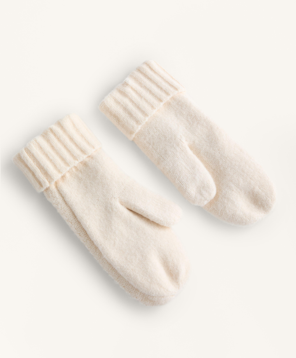 Oysho Варежки с аранским узором, экрю