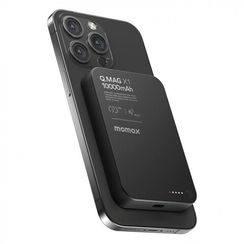 Внешний аккумулятор Momax Q.Mag X1 10000mAh магнитный с беспроводной зарядкой (Black) IP117AD