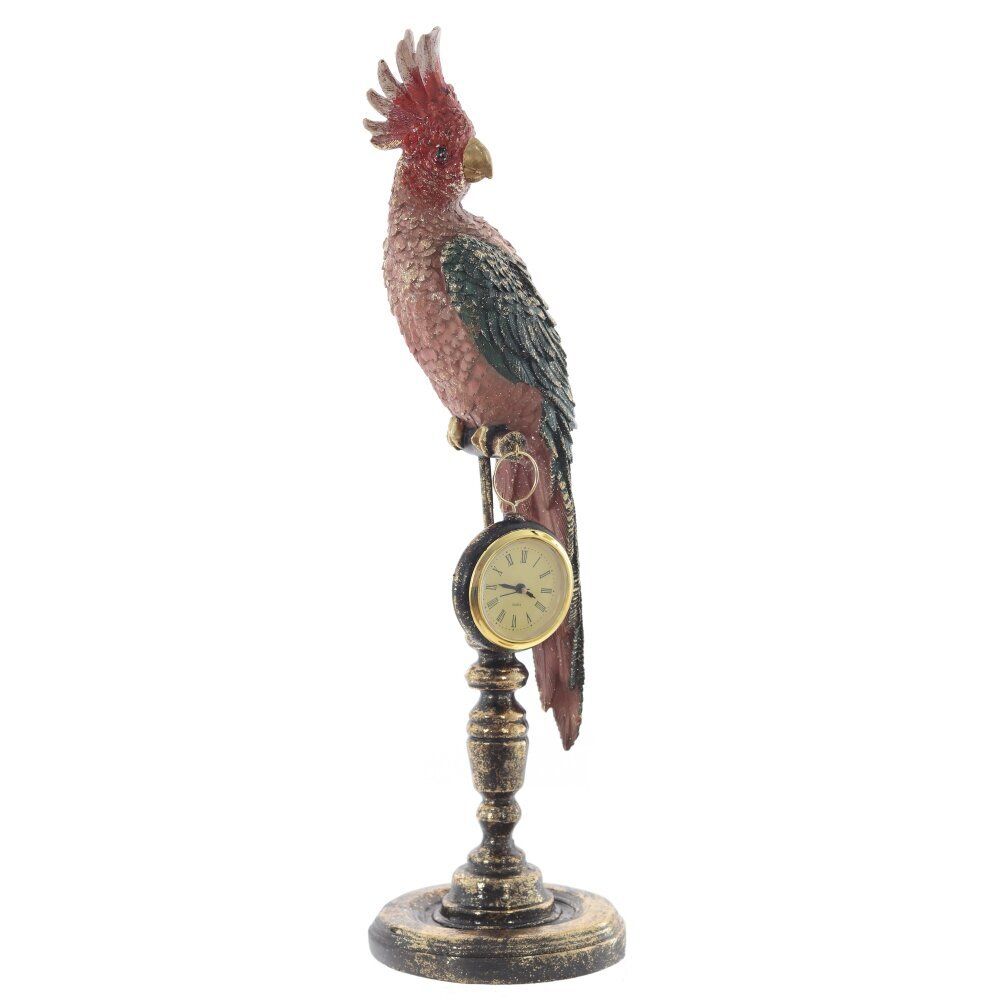 GAEM Фигурка декоративная с часами "Попугай", L13 W13 H46 см