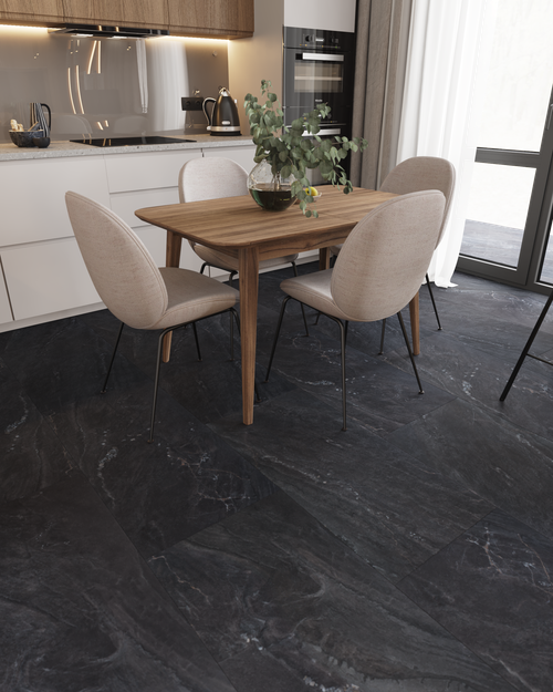 LVT-плитка VINILAM 91910 Неаполитанский Черный (4,513м2) клеевой