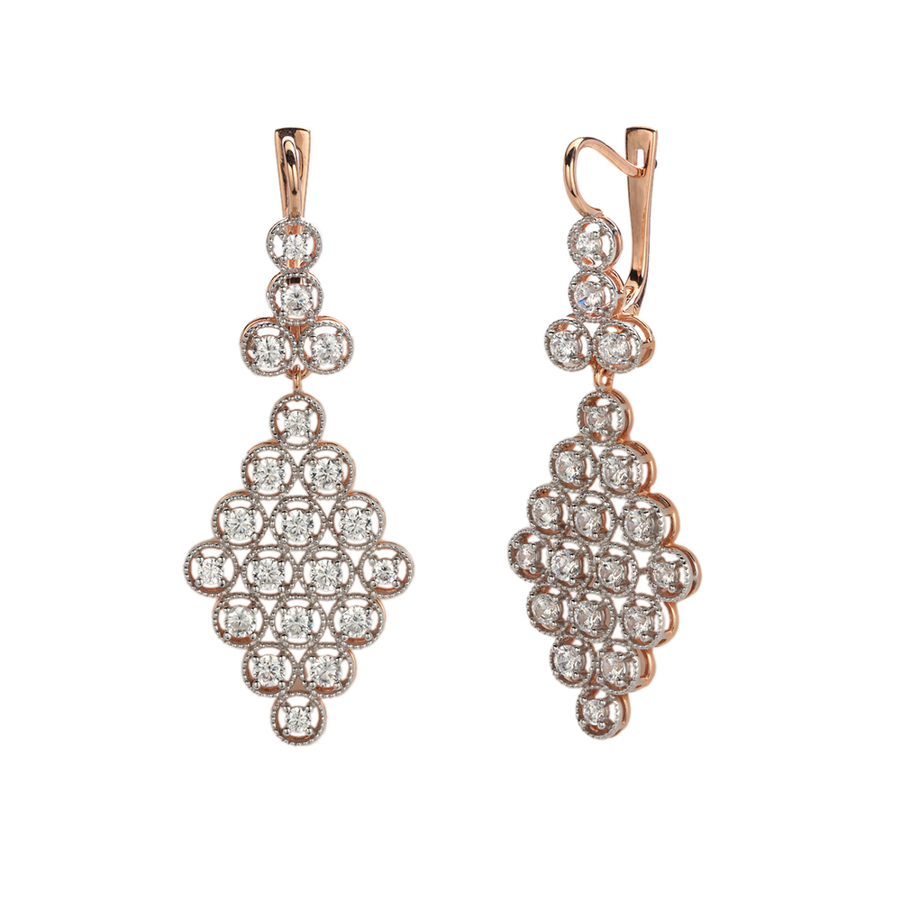 Серьги с фианитом из серебра 925 пробы JA-S-514126РА