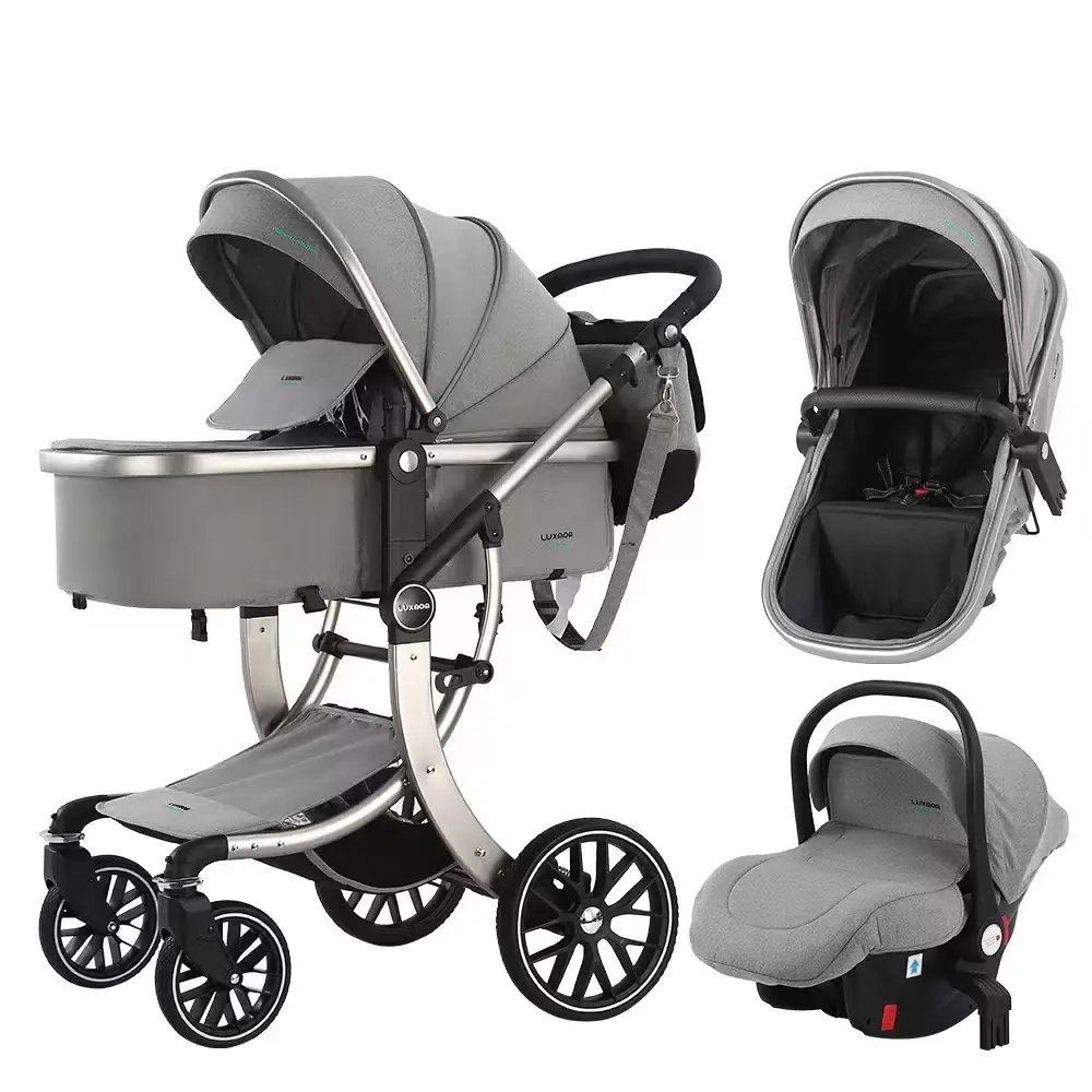 Детская коляска Luxmom 601A 3в1 (серый)