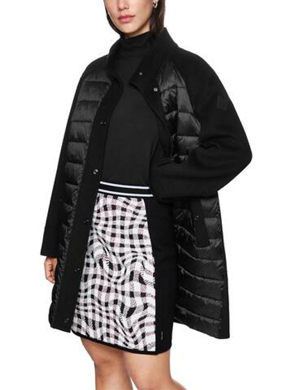 Marc Cain Пальто из шерсти со стеганой вставкой