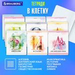 Тетради предметные комплект 12 ПРЕДМЕТОВ 48 л. матовая ламинация лак BRAUBERG "CALM" (2 штуки в упаковке)