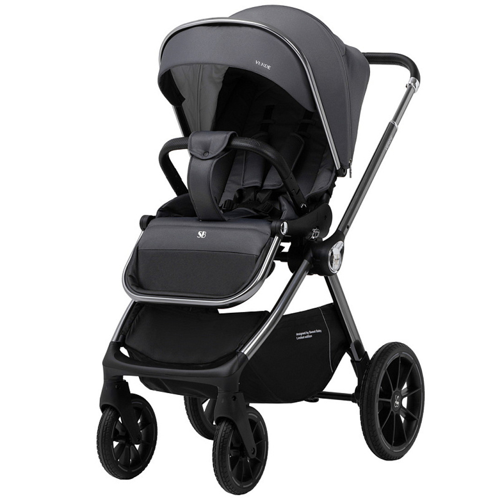 Детская коляска Sweet Baby Verde Silver 3 в 1 Dark Grey
