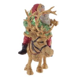 GAEM Фигурка декоративная "Дед Мороз на олене", L22 W15 H24 см