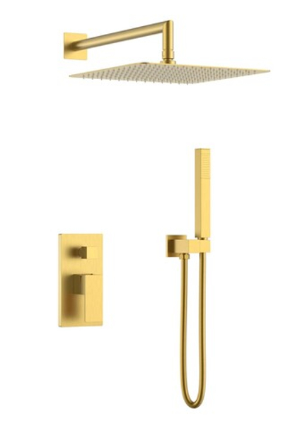 Смеситель встроенный для душа QUBIC Matt Gold