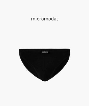 Мужские трусы слипы мини из микромодала Atlantic MP-1563, черные