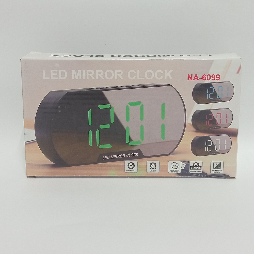 Часы зеркальные LED MIRROR NA-6099 белое свечение