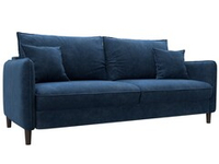 Диван прямой Лига-064 НПБ ВЕЛЮР BRUT 11 синий