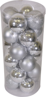 Набор шаров 24шт 8см серебро SYQA-012104-S