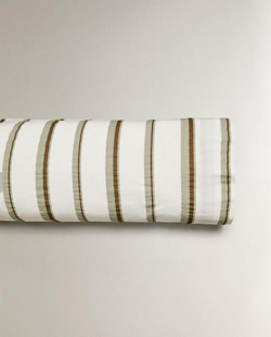 ZARA HOME (300 НИТЕЙ) НАВОЛОЧКА В ПОЛОСКУ, ЖЕЛТОВАТО-БЕЛЫЙ