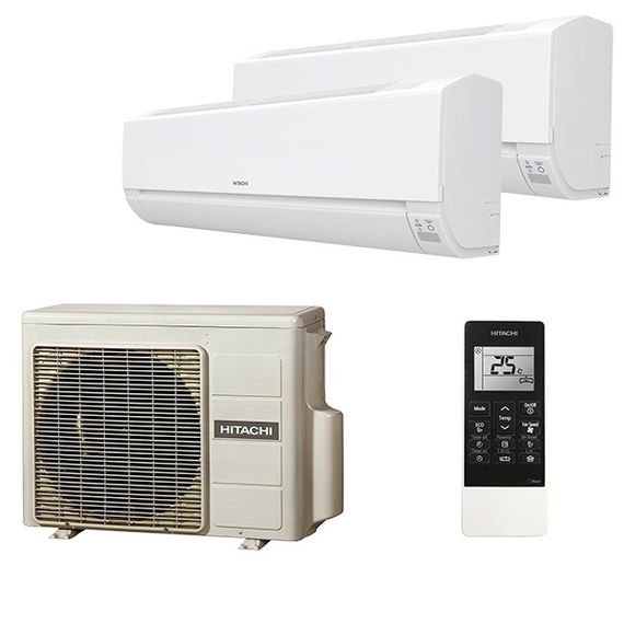 Мультисплит система на 2 комнаты Hitachi RAK-25REF x 2 / RAM-40NE2F