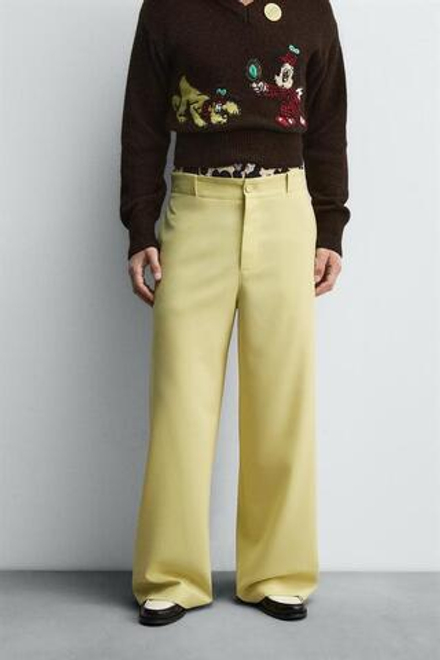 ZARA HARRY LAMBERT X DISNEY БРЮКИ СВОБОДНОГО КРОЯ, ЖЕЛТЫЙ