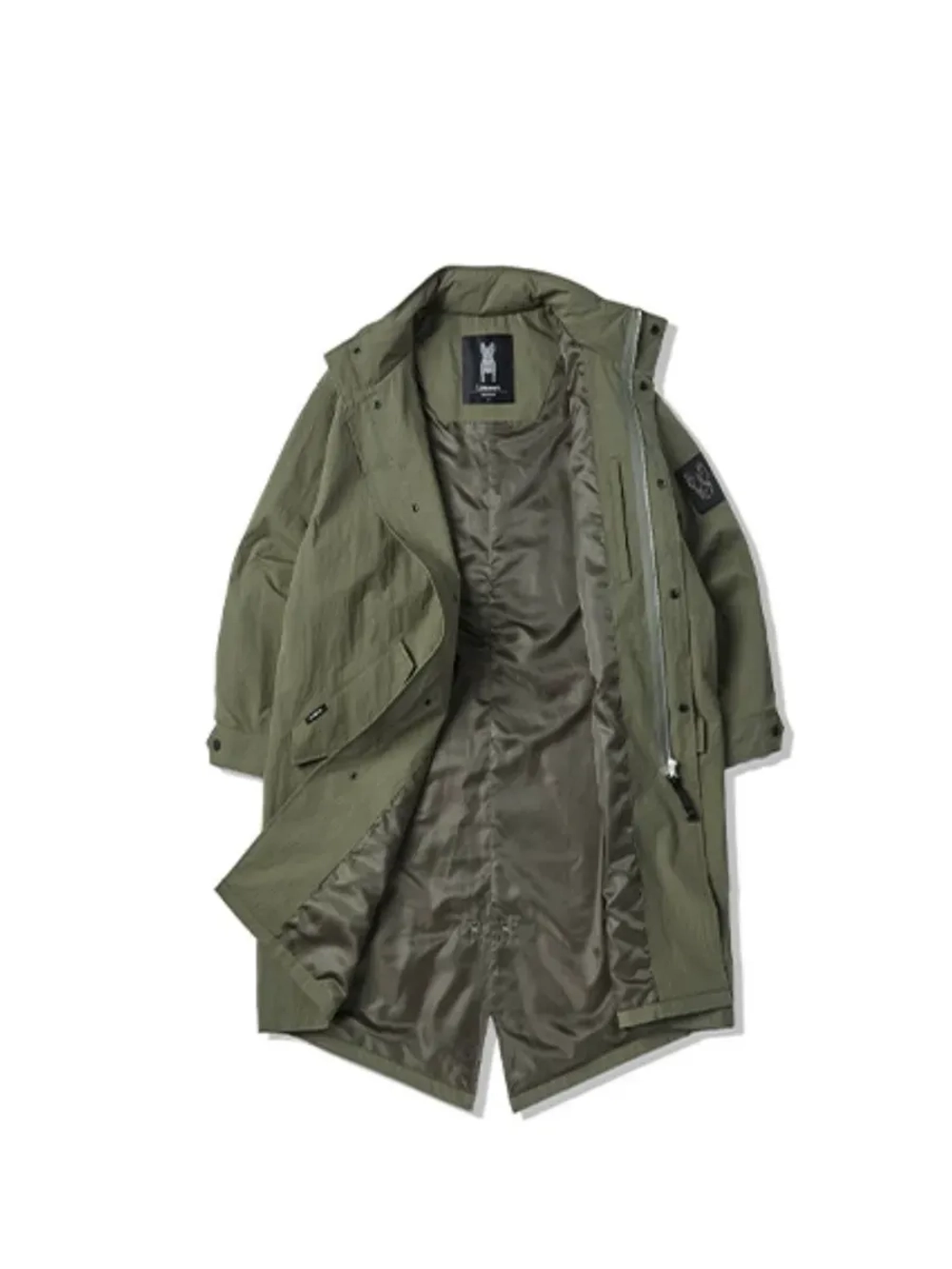 Удлиненная куртка с воротником-стойкой