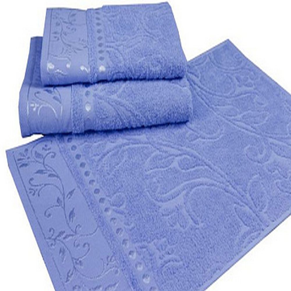 Набор из 3-х махровых полотенец "П37. Жаккард тёмно-голубой" в упаковке, 100% хлопок, Россия. Набор из 3-х махровых полотенец "П37. Жаккард тёмно-голубой" в упаковке, 100% хлопок, Россия.