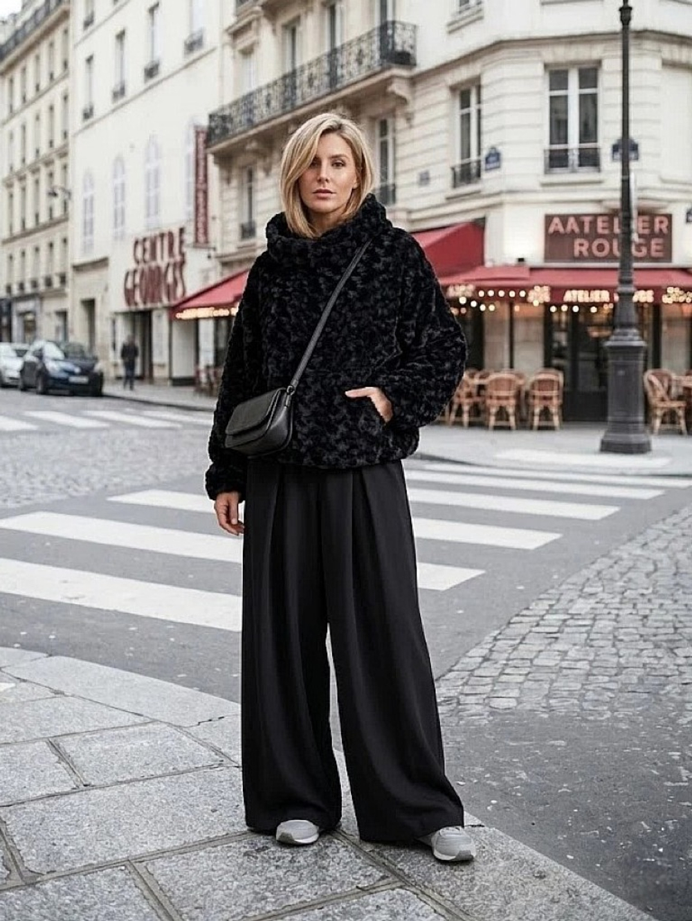 Худи /эко мех / черный