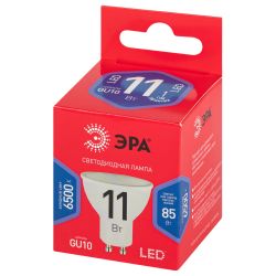 Лампа светодиодная ЭРА RED LINE LED MR16-11W-865-GU10 R 11Вт софит холодный дневной свет GU10 | Лампы cветодиодные Точечные (Софиты) (MR, PAR)