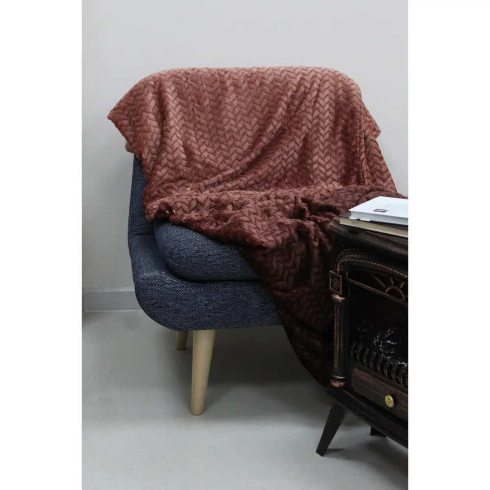 Плед 150*200 см «ARIADNA», цвет коричневый, микрофлис, 260 гр/м²