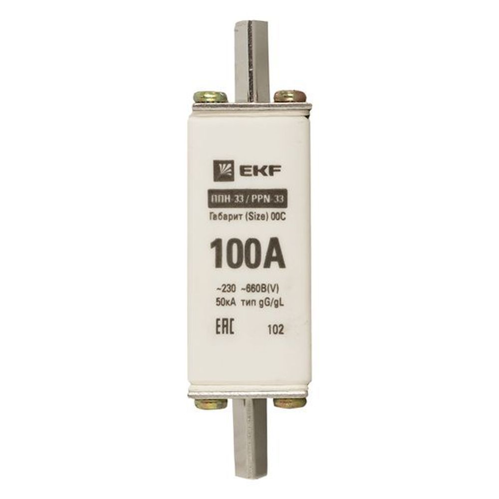 Вставка плавкая ППН-33 100/100А 50кА габарит 00С PROxima EKF fus-33/100