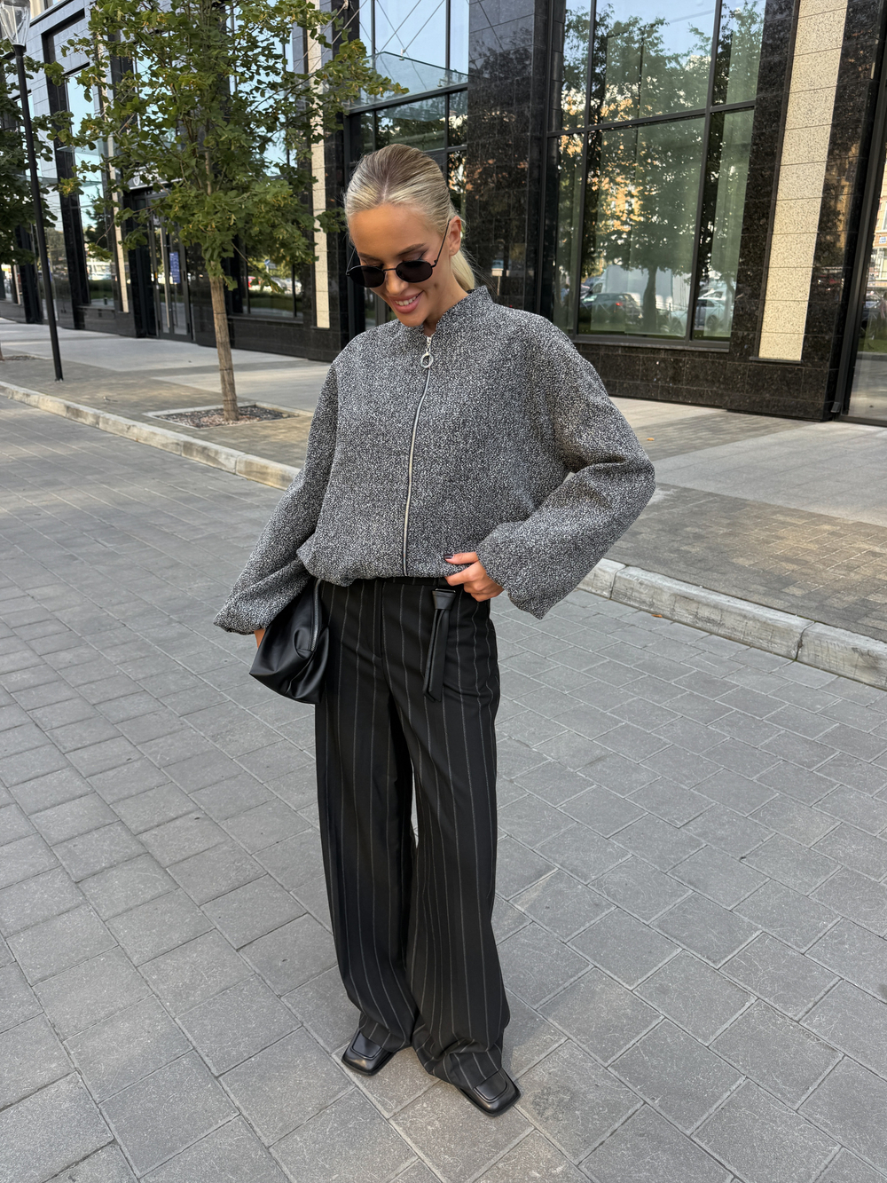 Брюки прямого кроя в полоску