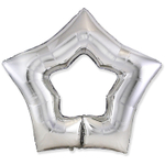 Шар фольгированный Звезда 95 см (Серебряный)