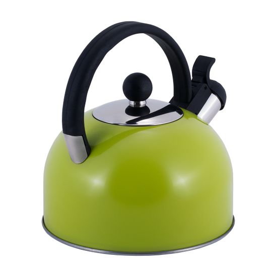 Чайник 2,5 л из нержавеющей стали со свистком Kamille KM-0679 и черной бакелитовой ручкой