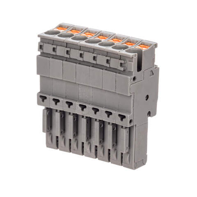 Штекер, зажим push-in, 7 точек подключения, 2.5 кв.мм, серый