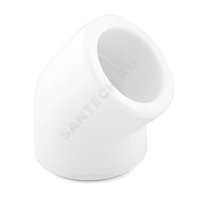 Угольник PP-R белый Дн 63х45гр внутренняя пайка RTP (РосТурПласт) 10829