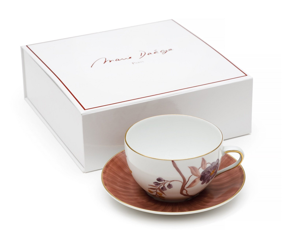 Чайная пара 350мл Marie Daage Bouquet de vie 1 красная