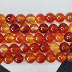 Сердолик, бусина шар, размер 8мм, цена за нить 19 см